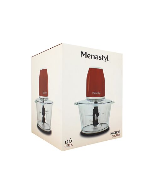 Hachoir rétro Brique terracotta/transparent - 1,2 L