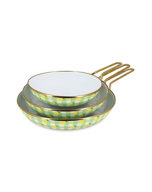 Service Poêle Vichy Citron vert - 3 pièces
