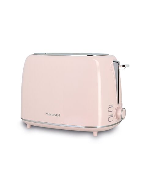 Grille - pain rétro Rose inox/rose - 28,5x18,5x19,5 cm