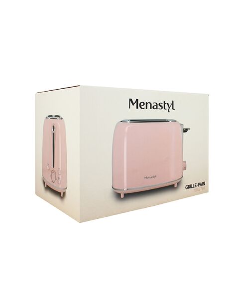 Grille - pain rétro Rose inox/rose - 28,5x18,5x19,5 cm