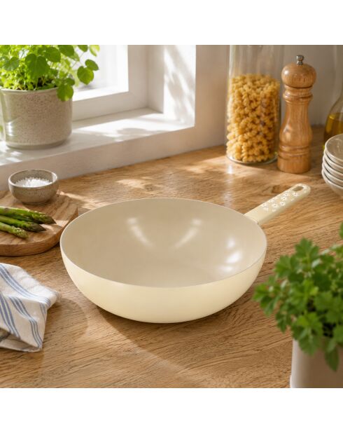 Wok Daisy beige - 47,5x28,5x8 cm