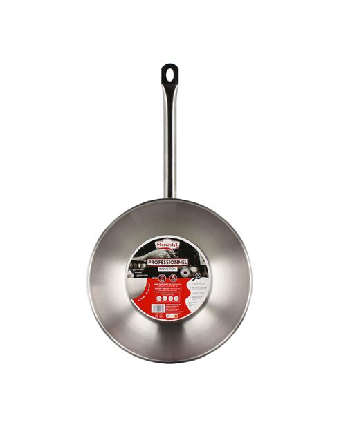 Professionele wok van roestvrij staal - 57x32x10 cm