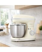 Robot pastelero retro beige crema/acero inoxidable - 5 L