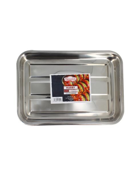 Harry Inox grijs rechthoekig dienblad - 40x28x6 cm