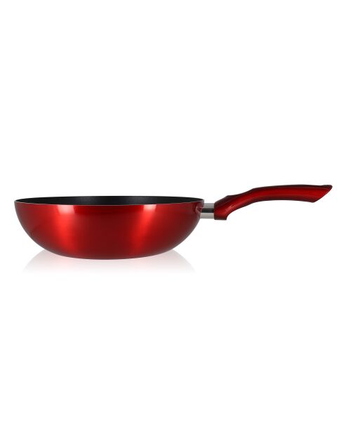 Wok Cherry aluminium zwart/rood - 46x28x7,5 cm