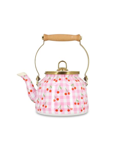 Bouilloire Vichy Cerise rose - 2,5 L