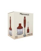 Mixeur 3 en 1 rétro Brique inox, terracotta/transparent - 21x14x22 cm