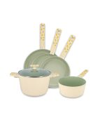 Service Poêle Citron beige/vert - 5 pièces
