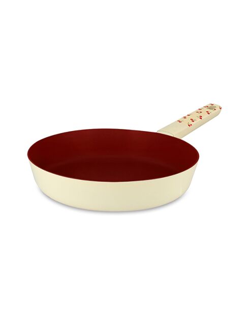 Beige/rote Kirschpfanne, 43,5 x 24,5 x 5 cm