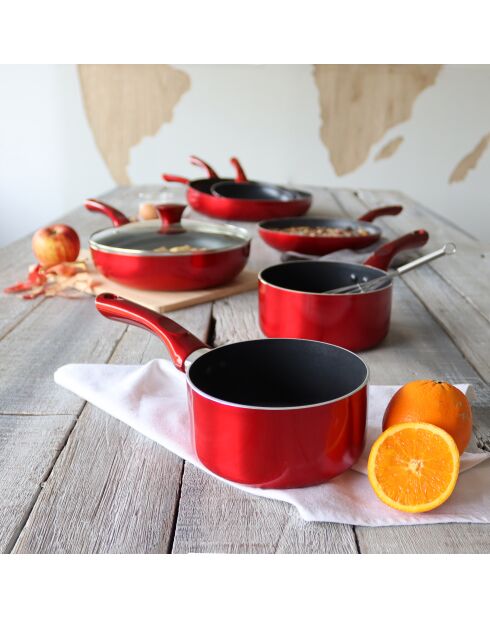 Casserole Cerise aluminium rouge - 29x14x7 cm