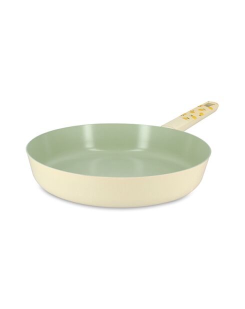 Beige/groene koekenpan met citroen - 47x28x5 cm