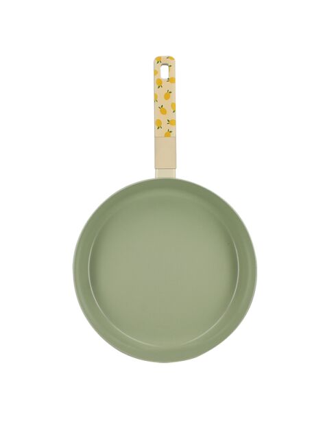 Beige/groene koekenpan met citroen - 47x28x5 cm