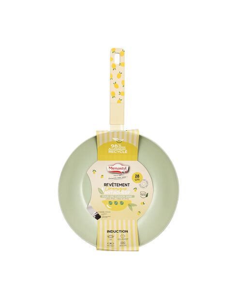 Wok citroen beige/groen - 47,5x28,5x8 cm