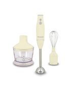 Mixeur 3 en 1 rétro Crème beige, inox/transparent - 21x14x22 cm