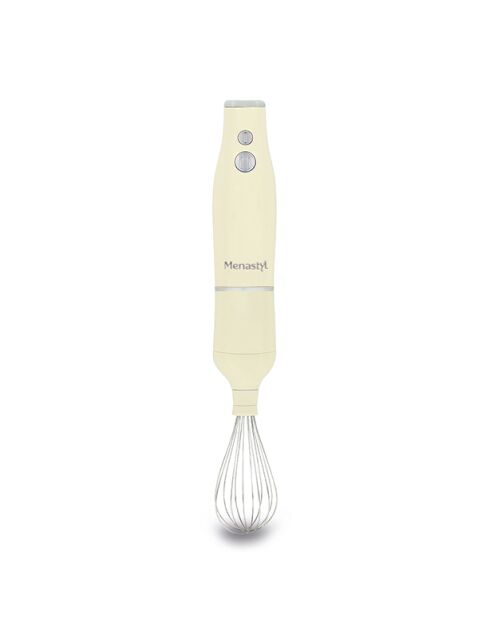 Mixeur 3 en 1 rétro Crème beige, inox/transparent - 21x14x22 cm