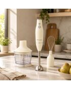 Mixeur 3 en 1 rétro Crème beige, inox/transparent - 21x14x22 cm