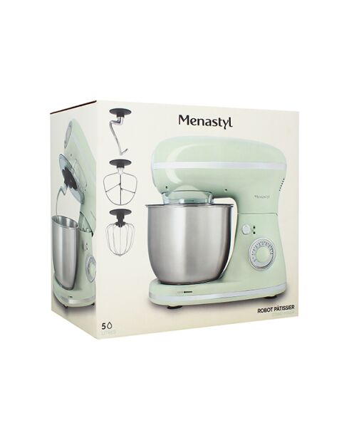 Robot pâtissier rétro Céladon inox/vert - 5 L