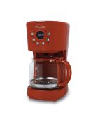 Cafetière rétro Brique terracotta/transparent - 1,5 L