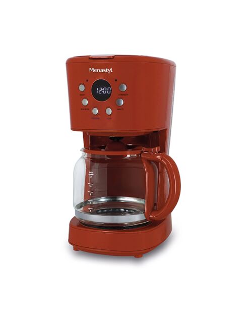 Cafetière rétro Brique terracotta/transparent - 1,5 L