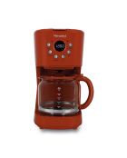 Cafetière rétro Brique terracotta/transparent - 1,5 L
