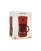 Cafetière rétro Brique terracotta/transparent - 1,5 L