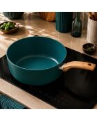 Blauwe braadpan met blauwe eend - 37,5x20x11 cm