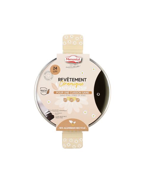 Pentola Marguerite beige - 38x25x20,5 cm