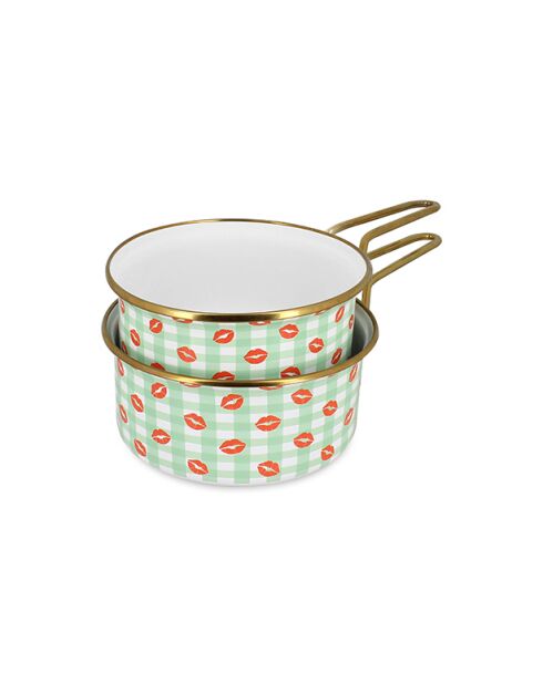Set di casseruole Vichy Green Bisous - 2 pezzi