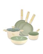 Service Poêle Citron beige/vert - 6 pièces
