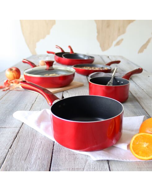 Roter Aluminium-Kirschtopf - 35x18,3x8 cm