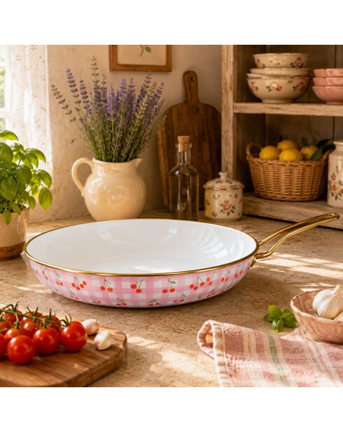 Vichy roze kersenkoekenpan - 48,3x29,3x5 cm