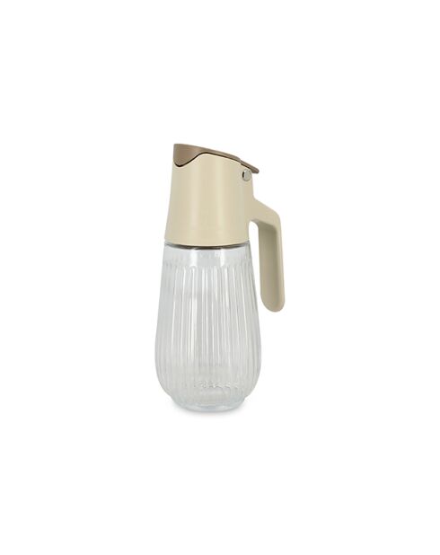 Beige/transparante crèmekleurige oliefles - 58 cl