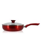 Zwart/rode aluminium bakpan met kersen - 42,5x24x7,5 cm