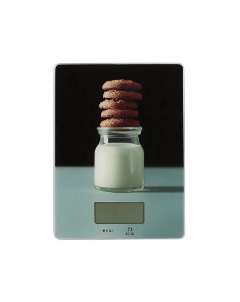 Biscuit elektrische weegschaal wit, bruin/zwart - 1,5 cm