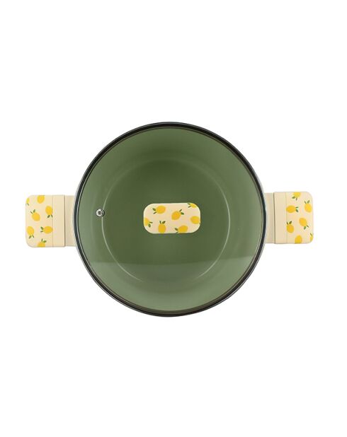 Faitout Citron beige/vert - 38x25x20,5 cm