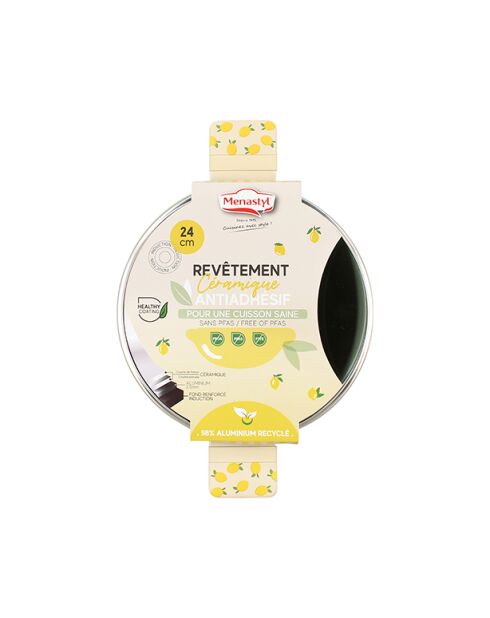 Faitout Citron beige/vert - 38x25x20,5 cm