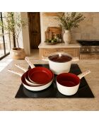 Set di padelle Beige/Red Cherry - 5 pezzi