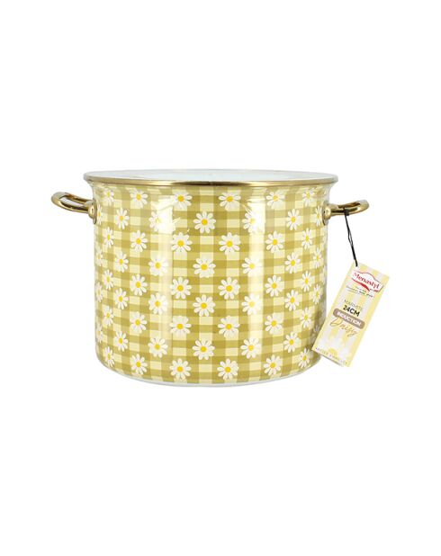 Maceta Daisy blanca/amarilla - 24 cm