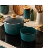 Pentola blu con anatra - 38,5x24x15 cm