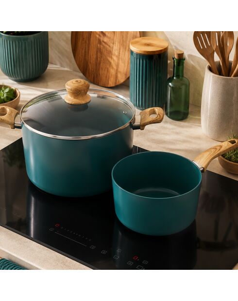 Pentola blu con anatra - 38,5x24x15 cm
