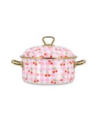 Pentola Vichy alla ciliegia rosa - 29x22,1x10 cm