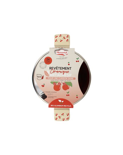 Faitout Cerise beige/rouge - 37x25x20,5 cm