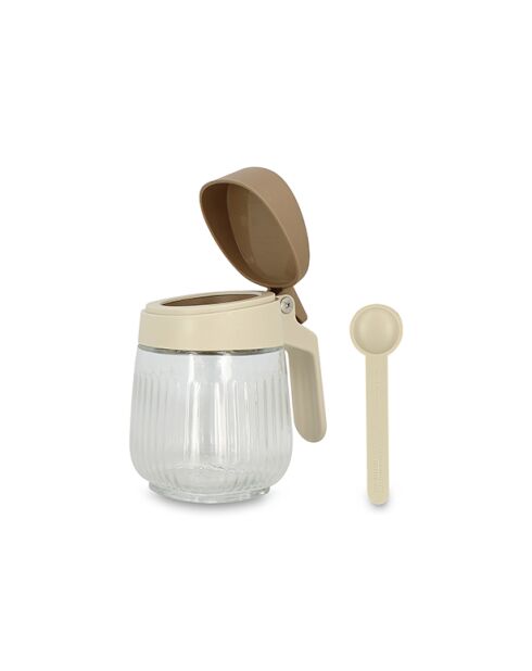 Bocal à épices beige/transparent - 38 cl