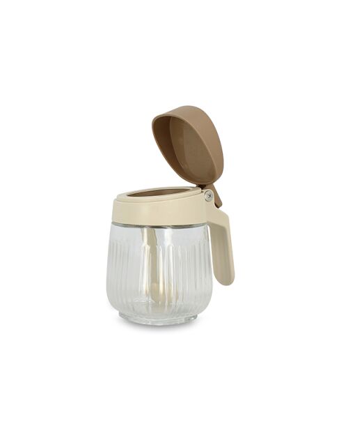 Bocal à épices beige/transparent - 38 cl