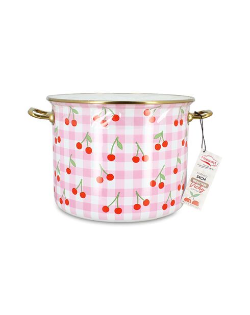 Roze kersenpot van Vichy - 32,5x26x19,7 cm