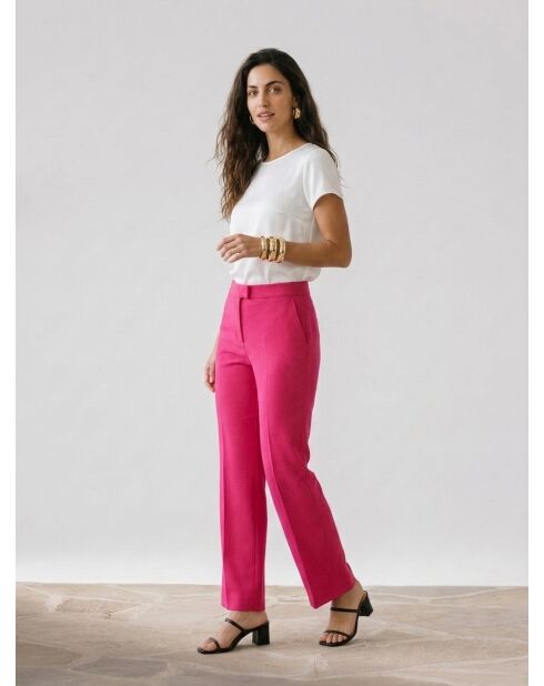 Pantaloni dritti rosa