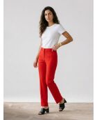 Pantalon tailleur en crêpe rouge