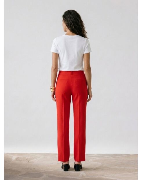 Pantaloni sartoriali in crepe rosso