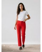 Pantalon tailleur en crêpe rouge