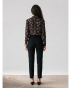 Camicia nera con stampa floreale